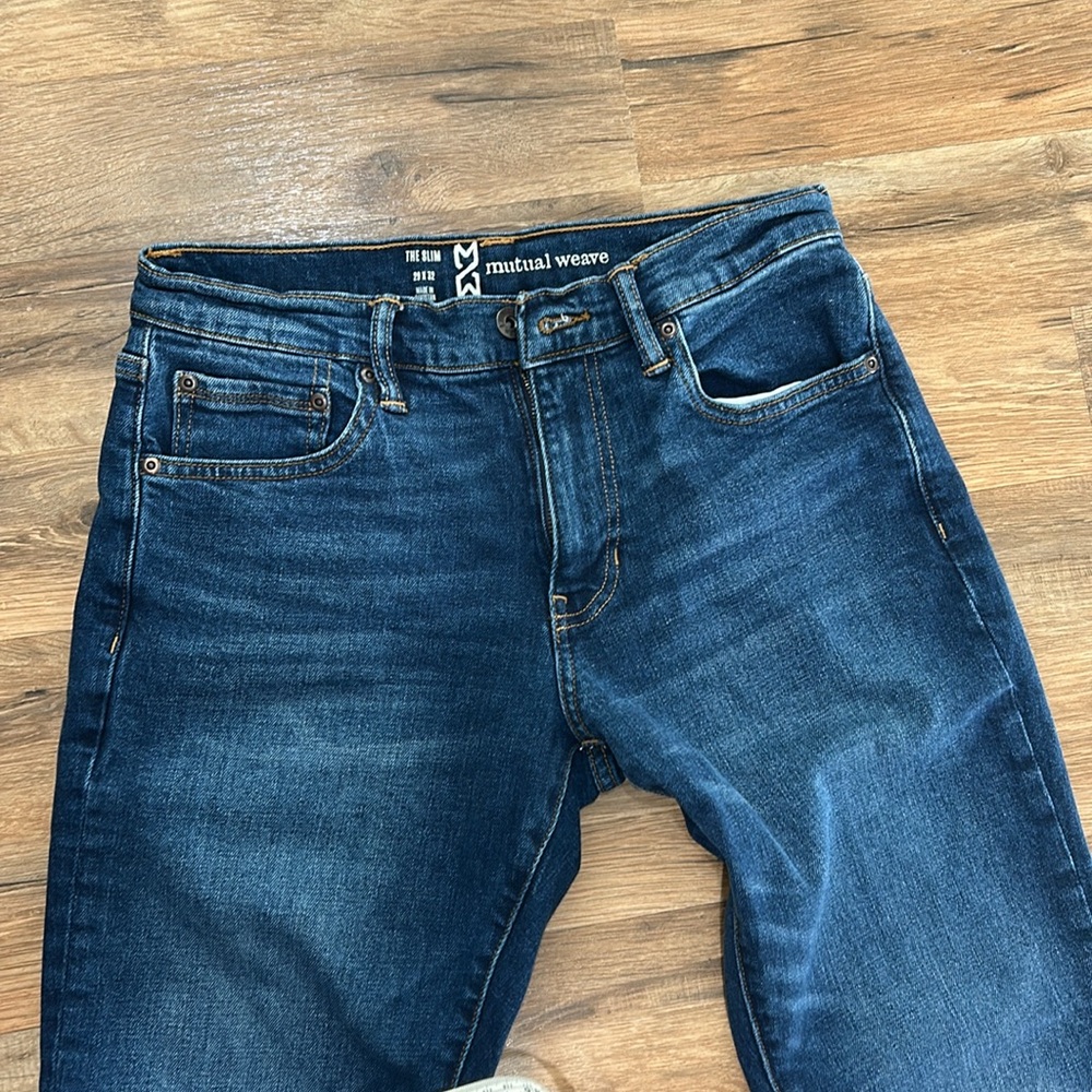 MUTUAL WEAVE THE SLIM MEN  BLUE JEANS  Sz 29 X 32 - Picture 5 of 11